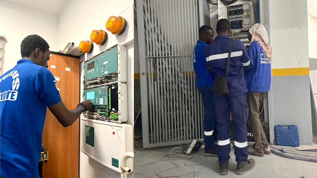 Équipe technique en intervention de maintenance