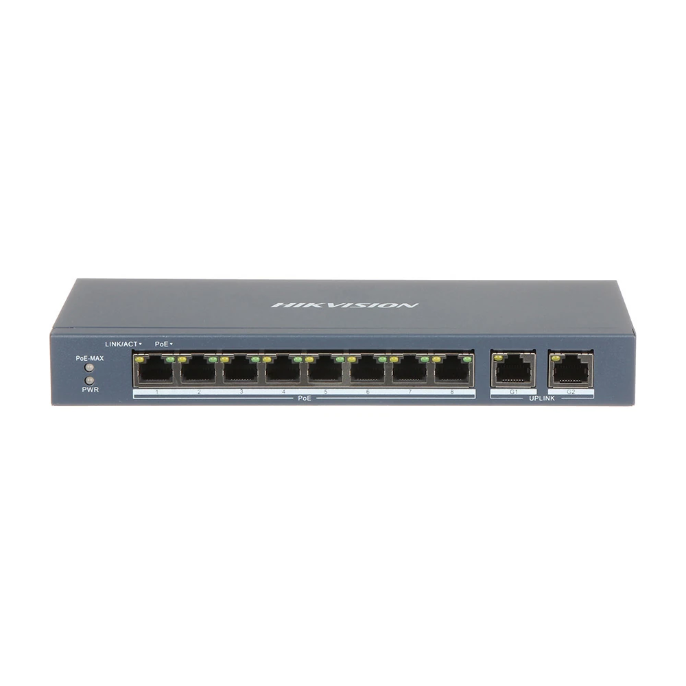 Hikvision DS-3E0310P-E/M — switch PoE 8 ports + 2 uplinks Gigabit